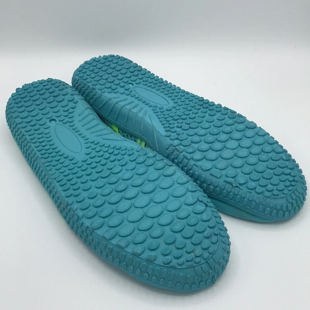 Oxide blue and lime green water shoes, size 5
